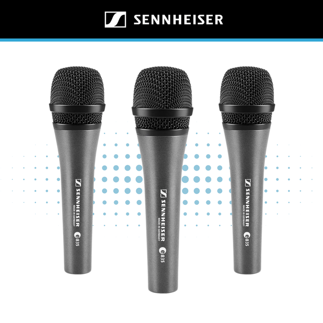 Sennheiser e835 3-Pack Dynamic Cardioid Vocal Microphones