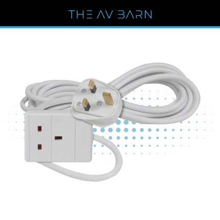 Single Gang White Extension Lead 5M