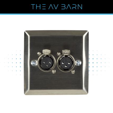 Steel Wallplate with Twin XLR Sockets