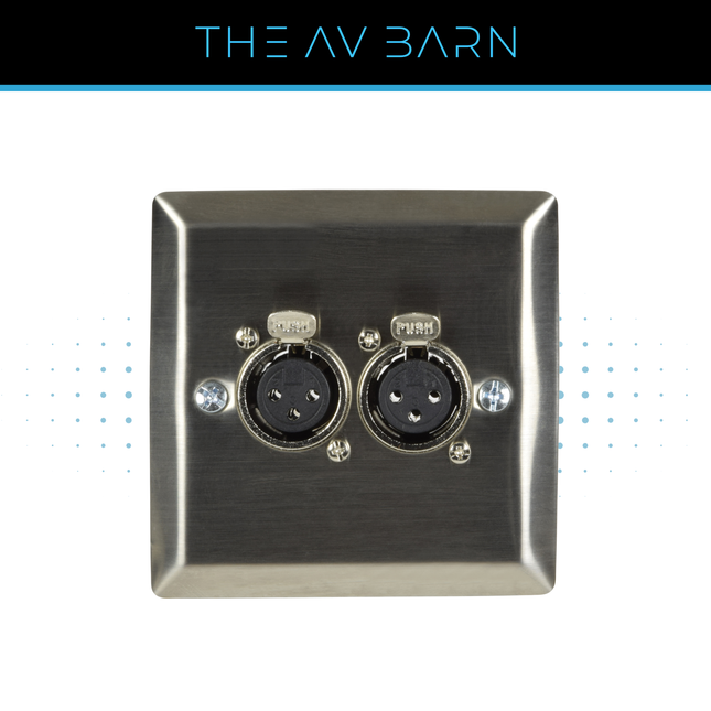 Steel Wallplate with Twin XLR Sockets
