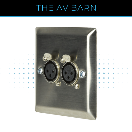 Steel Wallplate with Twin XLR Sockets
