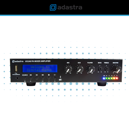 Adastra 100V Ceiling Speaker Background Music System with Compact UX240 Amplifier