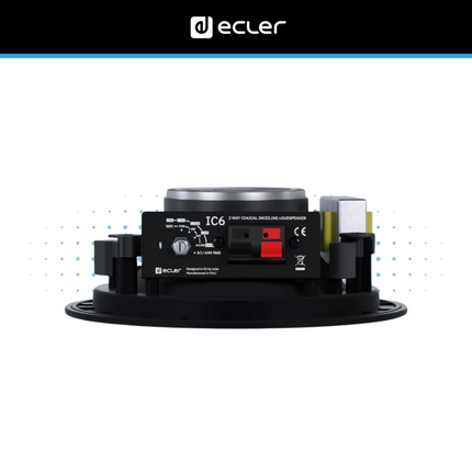 Ecler IC6i 6.5-Inch 2-Way Ceiling Speaker with 70/100V Transformer (pair)